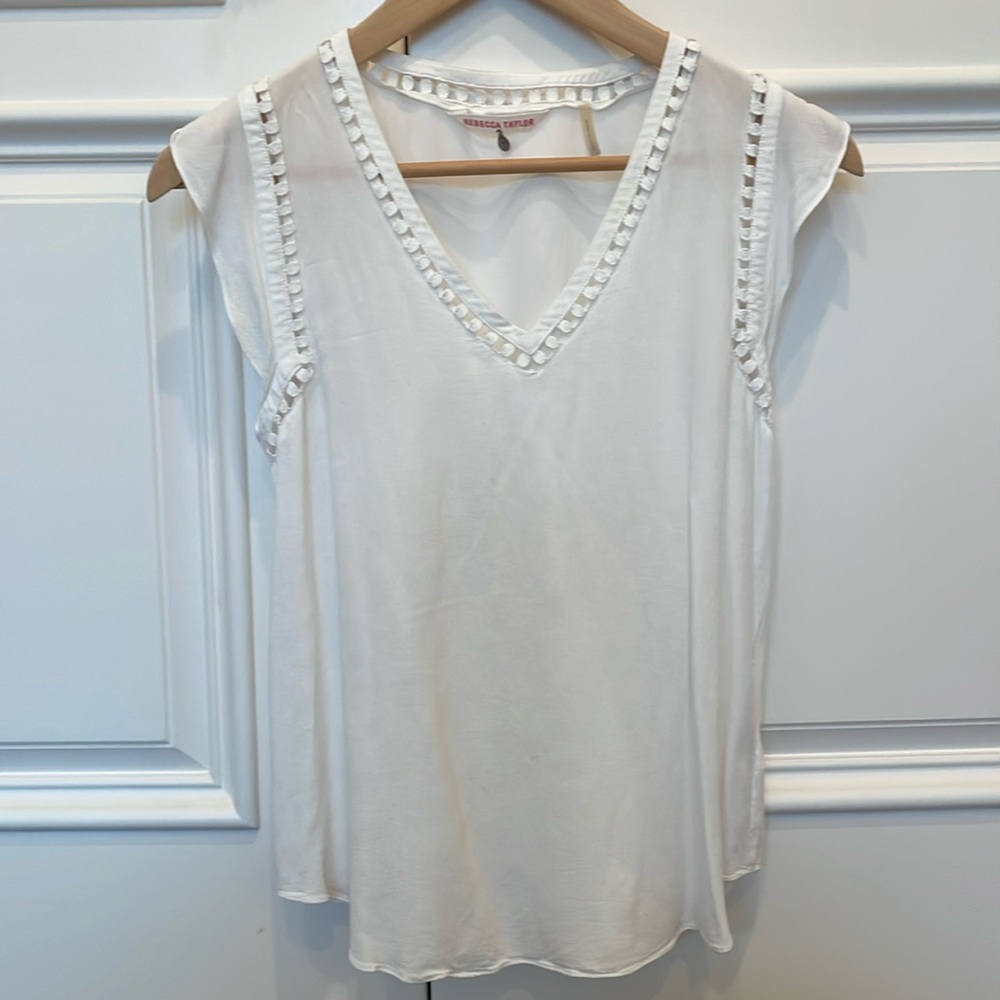 Rebecca Taylor White Eyelet Top Size 0